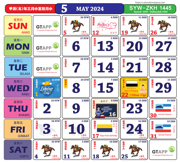 Kalendar Kuda 2024 Cuti Umum Dan Cuti Sekolah Malaysia