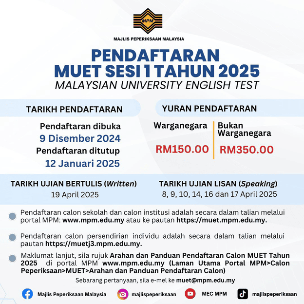 Pendaftaran Muet Sesi