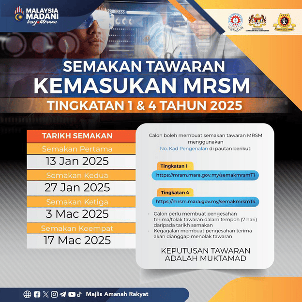 Keputusan MRSM Tingkatan dan Tingkatan