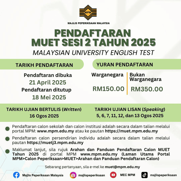 Pendaftaran Muet Sesi