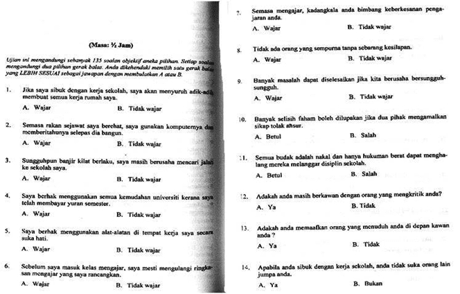 Contoh terkini format soalan ujian medsi pendidikan