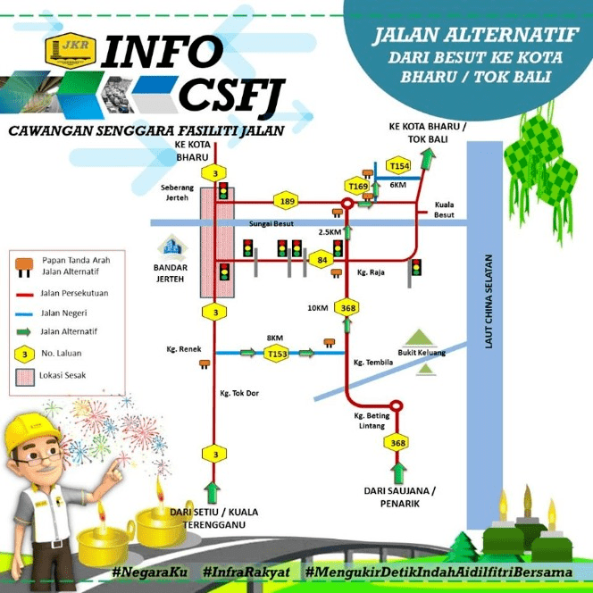 Laluan Alternatif Balik Raya Ke Pantai Timur Kelantan Terengganu Pahang