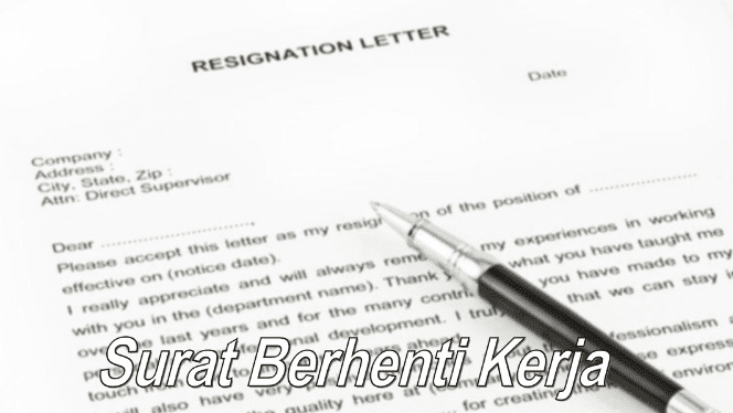 Kerja sebulan berhenti surat 14 Contoh